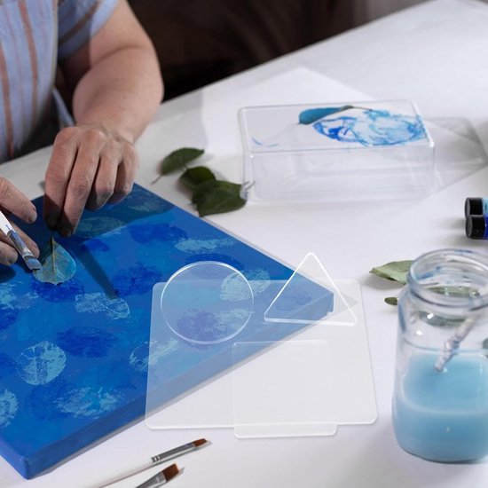 4 Stuks Delige Herbruikbare Gel Printplaat Transparant voor Jongen Meisje Geschikt voor Knutselen Kaarten Scrapbooking Monoprinting Creatief Gebruik Thuis School — afbeelding 2