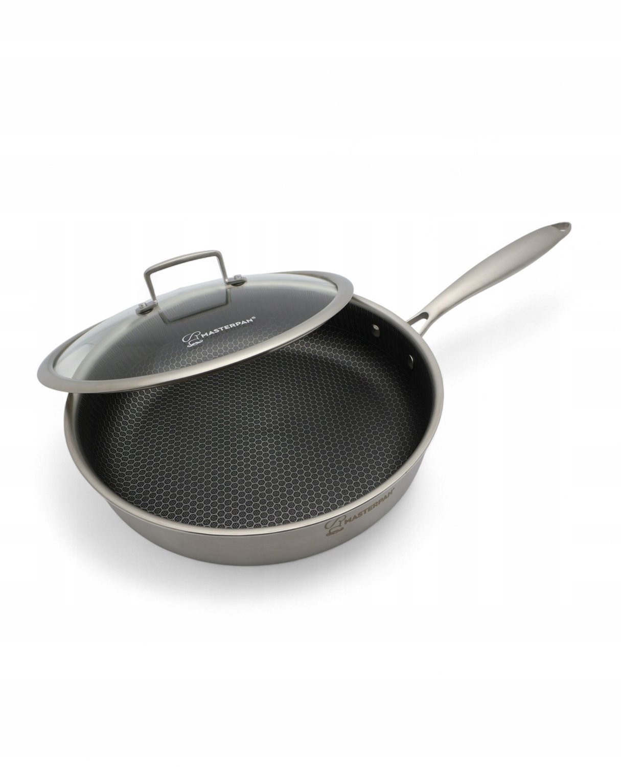 Masterpan Diepe Koekenpan 24cm met Deksel - RVS, Inductie