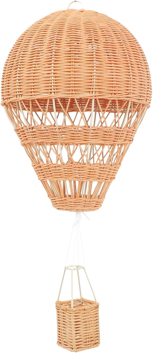 Alipis Rattan luchtballon wanddecoratie gevlochten wandhanging voor kinderkamer kunst fotografie appartement studentenwoning achtergrond hanger beige