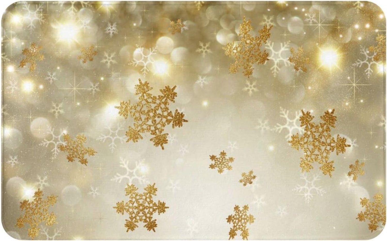 Goud Zijde Kerst Zacht Pluizig Slaapkamer Tapijt Tapijt 20 x 31,5 Voet Shaggy Fuzzy Tapijten voor Slaapkamer Kinderkamer, Dikke Tapijten voor Woonkamer Keuken