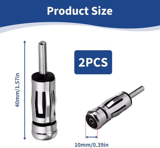 2 stuks autoradio-antenne-adapter DIN mannelijk naar ISO vrouwelijk, universele auto-antenneconnector, converter voor aftermarket-autoradio, stabiele FM-radio-ontvangst, voor Europese voertuigen — afbeelding 5