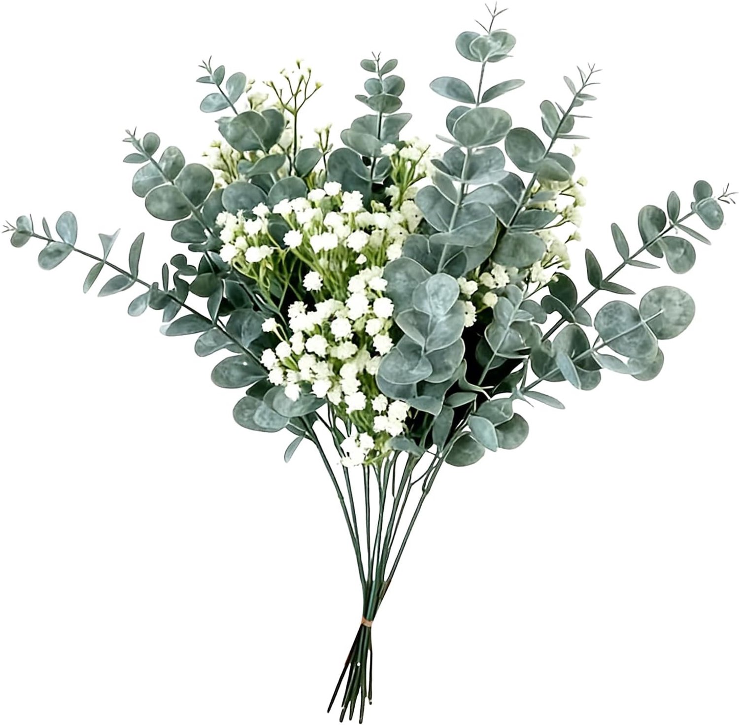 Kunstgroen, uv-bestendige decoratieve eucalyptustakken – groen met vormbare , deze kunstmatige of boeketten voor woondecoratie, boeketten, arrangementen, lente, Oosten