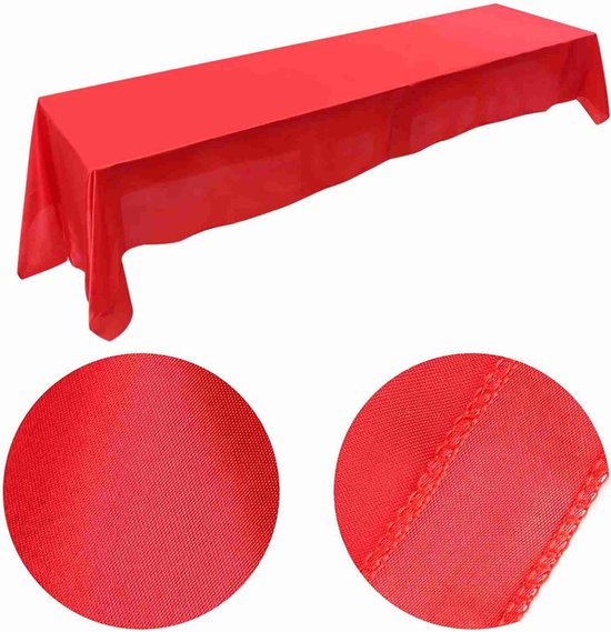 Lyrlody Tafelkleed 145 X 320 Cm Vlek- en Kreukbestendig Polyester (rood) — afbeelding 3