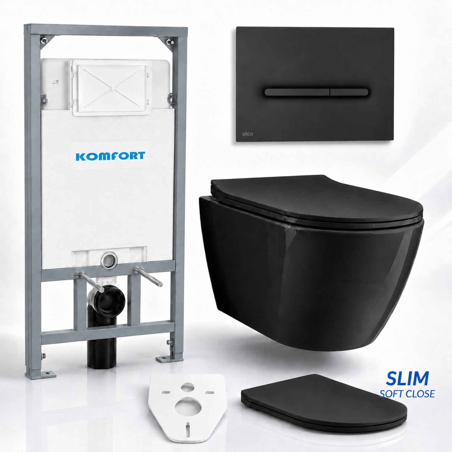 Badland toiletset - Alcaplast KOMFORT C201 1,2 m - ROLO zwart - M1878 zwart