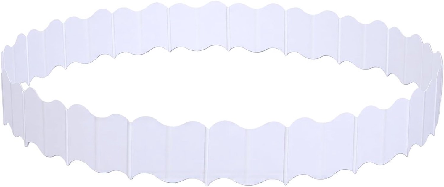 Tuinrand, 20 Stuks 6,3x5,5 Inch Wit in Elkaar Grijpende Flexibele Doe-het-zelf Gereedschapsloze Installatie Kunststof Tuinhek, Landschapsrand met Geïntegreerde Palen voor Gazonbloembed