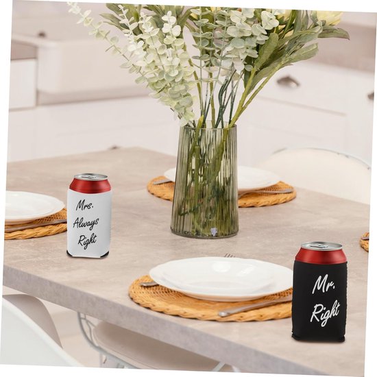 2stuks Bruids Can Coolers Met Uniek Ontwerp Voor Bier Frisdrank Wijn Koelers Voor Huwelijksfeesten Houd Koud Met Betoverende Grafieken Grote Dag — afbeelding 3