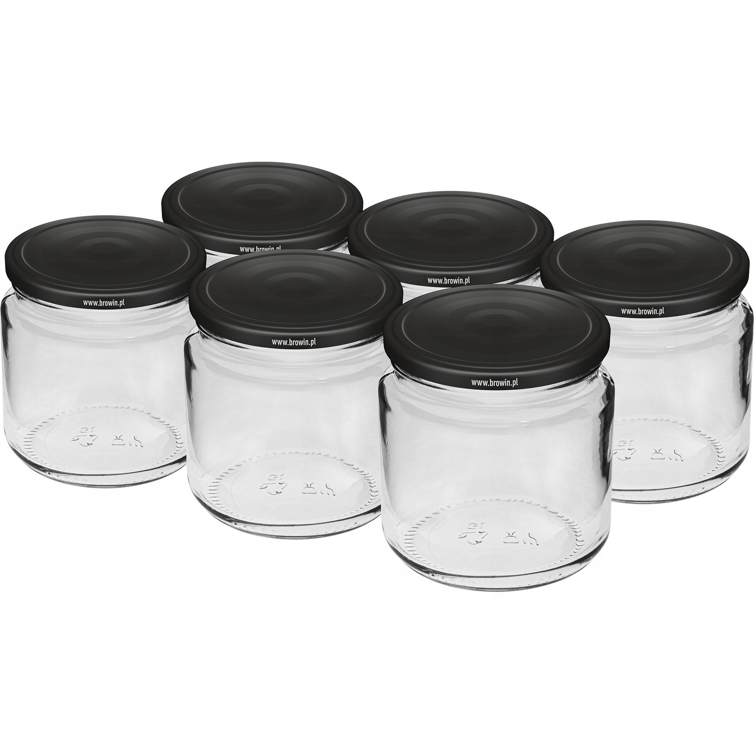 6x Glazen Potten 212ml met Zwarte Twist-Off Deksel - Ideaal voor Conserveren