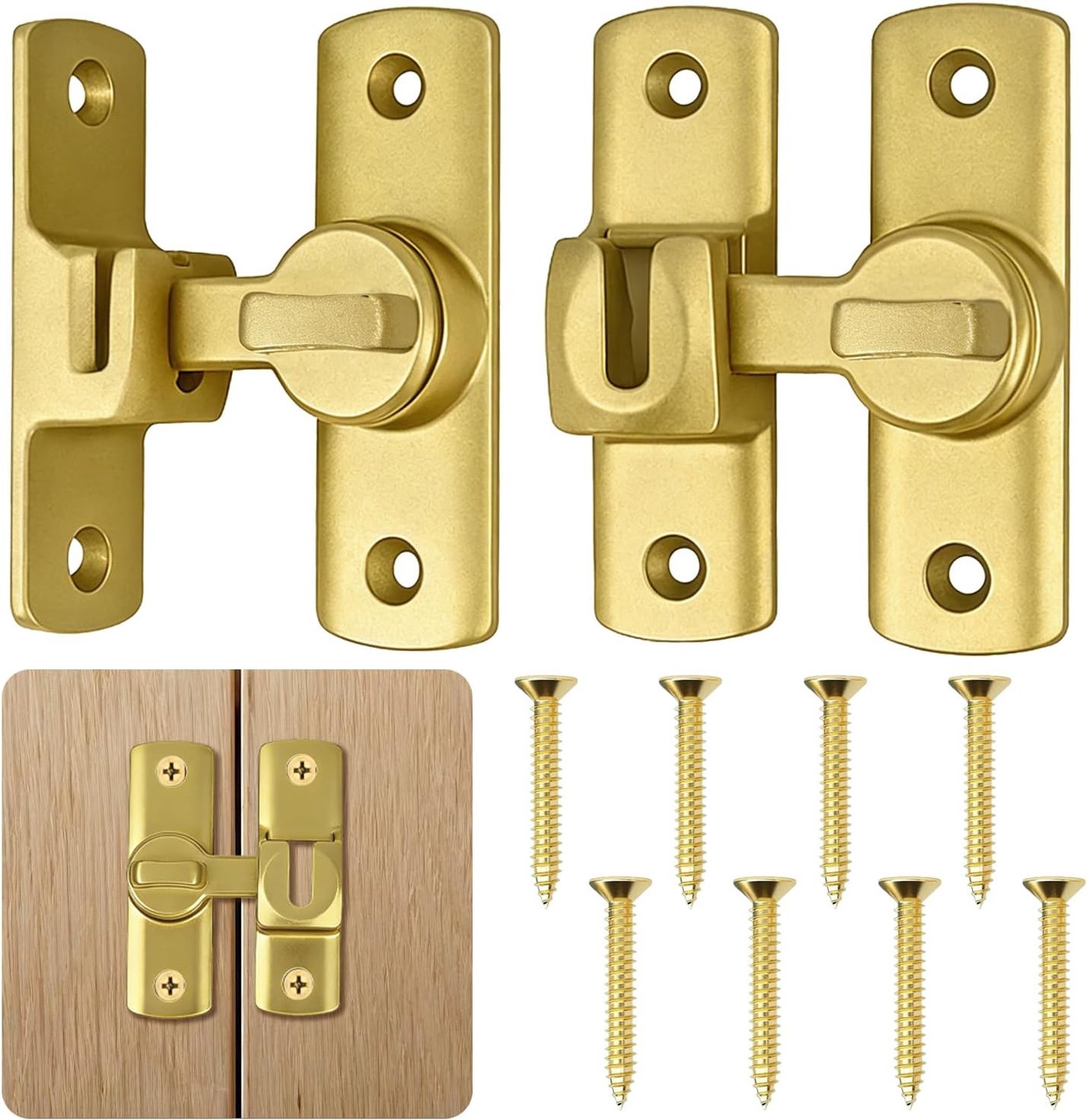 2 stuks gouden schuifdeurgrendel, aluminiumlegering, badkamerprivacyvergrendeling, slaapkamer, raam, schuurdeur - ShopVlot