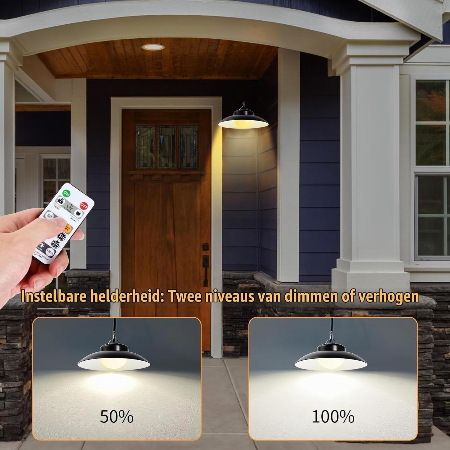 Zonne-energie Buitenlamp LED Tuinverlichting met Afstandsbediening en 5 m Kabel in 3 Kleuren voor Pad, Patio en Tuin