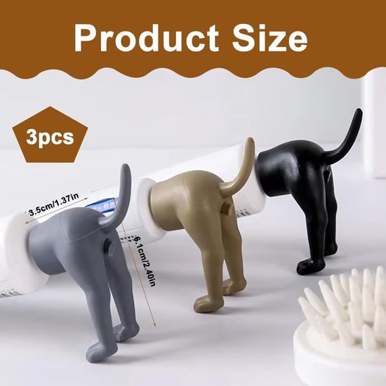 3 stuks tandpasta gereedschap voor het stylen van de achterbank voor honden, grappige dop voor draagbare tandpasta, creatieve tandpastadispenser — afbeelding 4