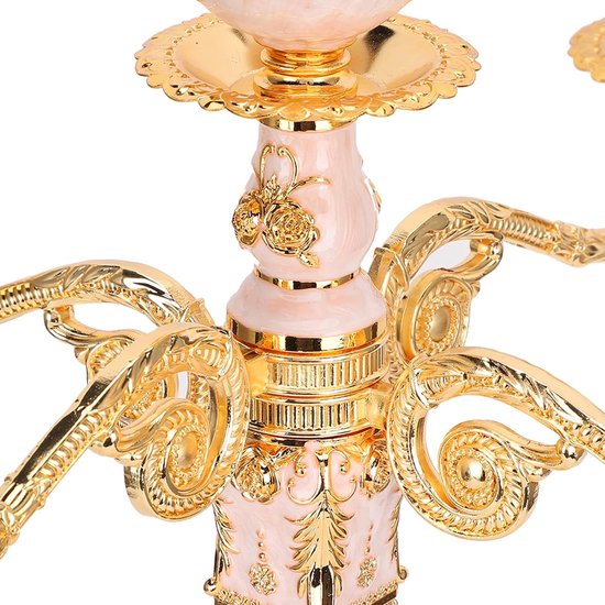 Vintage Luxe Kaarshouder met Reliëf voor Woondecoratie, Bruiloftsornamenten, Stevig Legeringsmateriaal — afbeelding 3