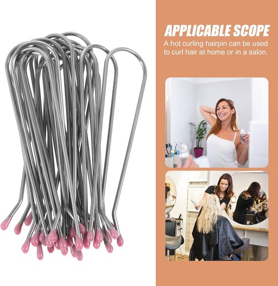 60 Stuks U-vormige Hot Roller Clips voor Medium haar Stevige Grip Universele Pasvorm Eenvoudig Te Installeren Vervangende Clips voor Elektrische Haarrollers Voorkomt Uitvallen — afbeelding 4