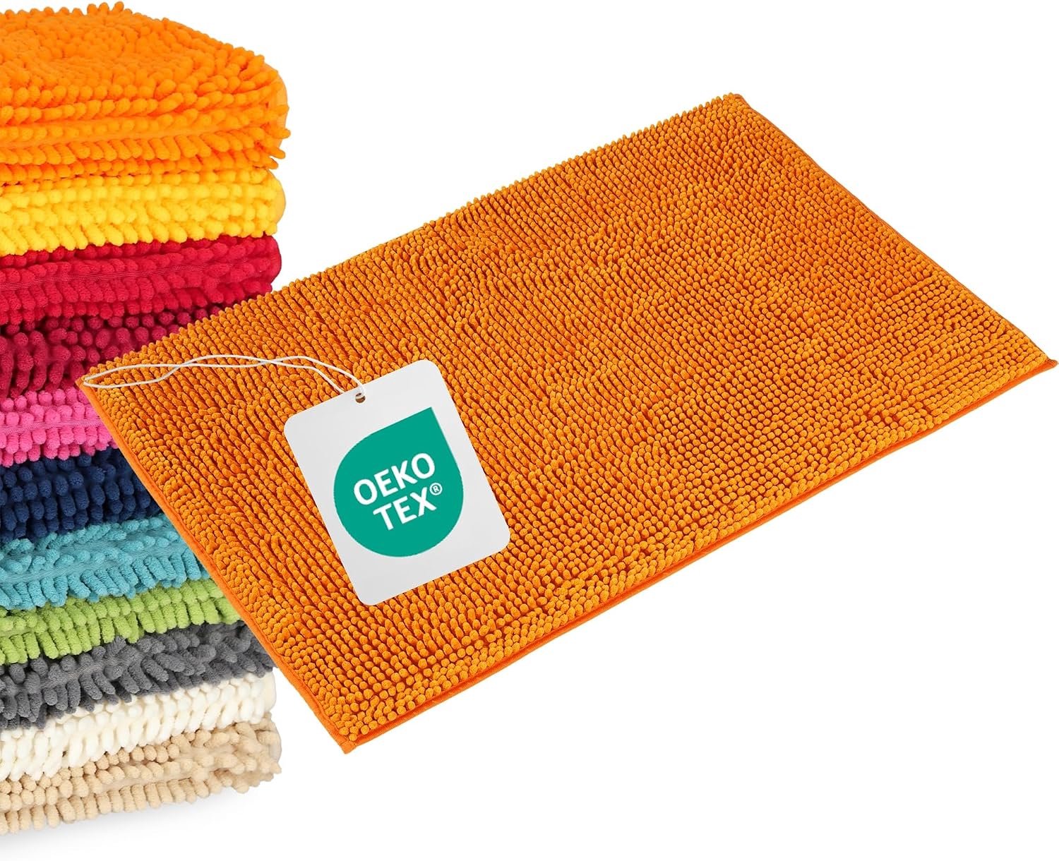Badmat Oranje 70 x 120 cm - Antislip - Machinewasbaar - Perfect voor elke badkamer - ShopVlot