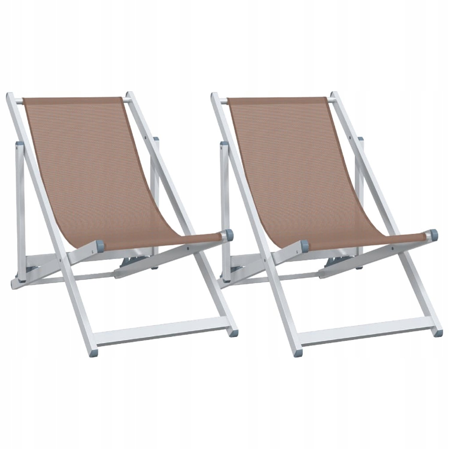 2x Opvouwbare Ligstoelen Tuin Balkon Strand - Bruin