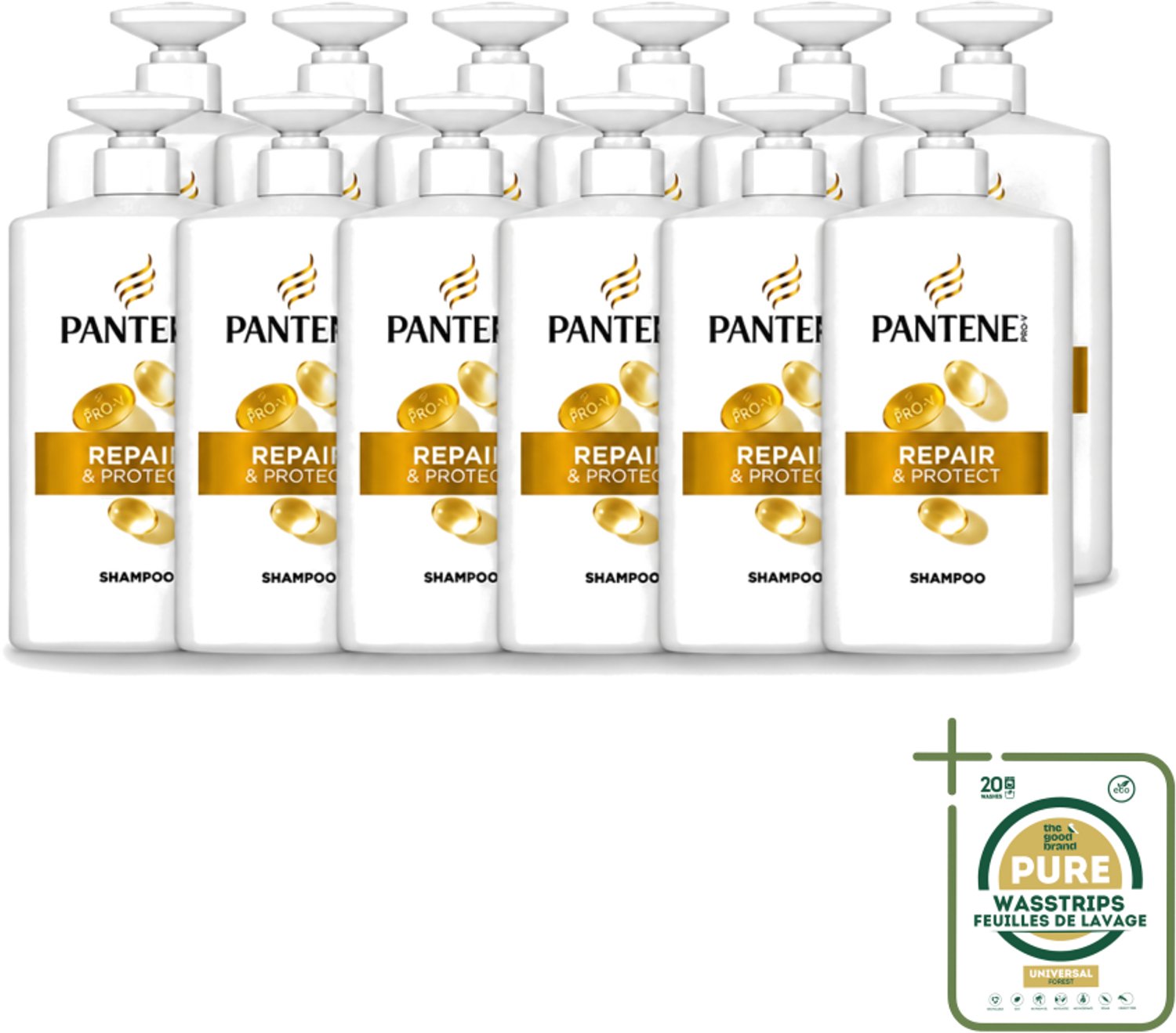 12 x Pantene - Pro-V – Shampoo – Repair & Protect – 1000 ml - Haarschade - Haarbescherming - Haarversterking - Haarverzorging - Schade Door Stylen