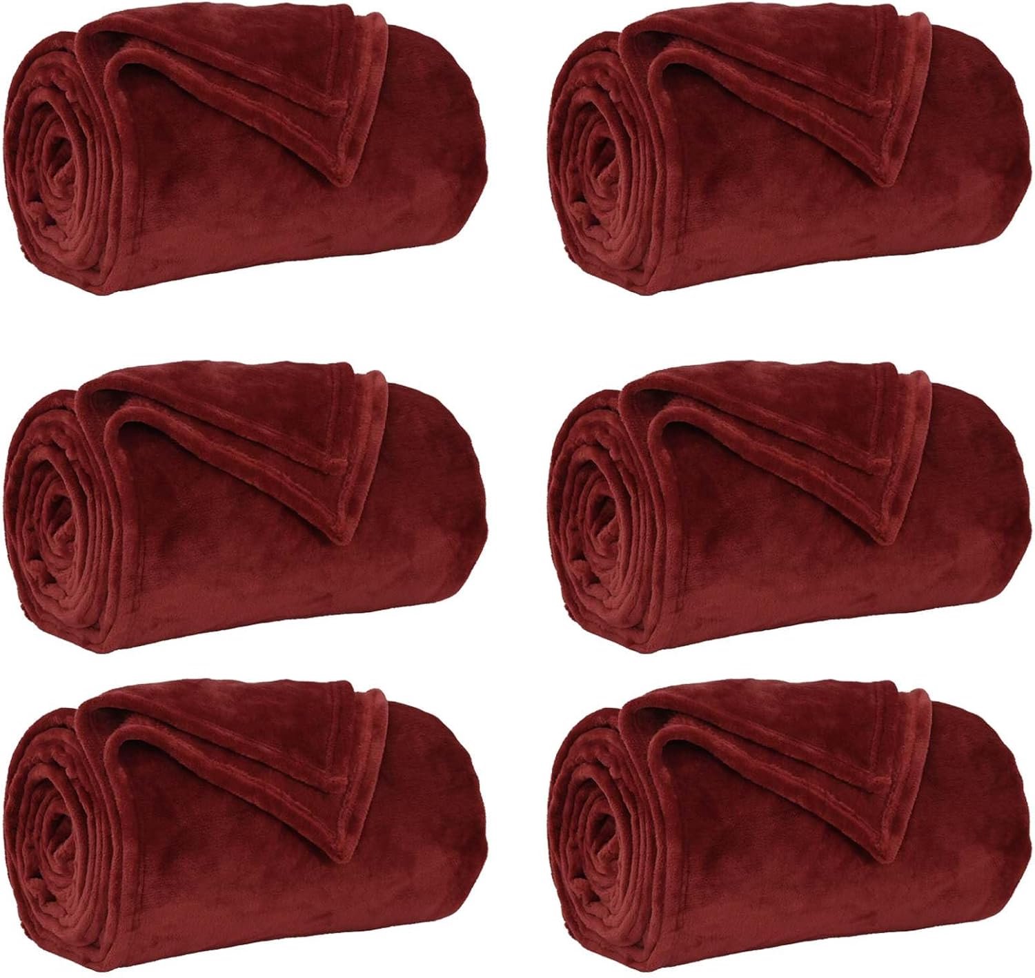 Fleece dekens 6 stuks rood 150x200 cm