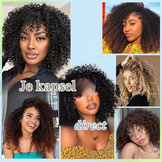 Looped Micro Kinky Curly Crochet Hair 8 Packs 8 Inch Yanky Twist Crochet Hair Kinky Twist Synthetic Wavy Curly Crochet Hair Extensions for Black Women (T27/613, 8packs 8inch) — afbeelding 4