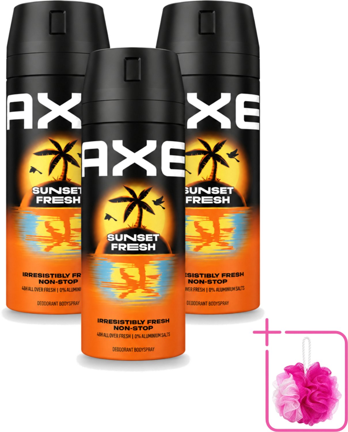3 x Axe – Deodorant – Sunset Fresh – 150 ml - Bulkverpakking - Frisheid - Lichaamsgeur