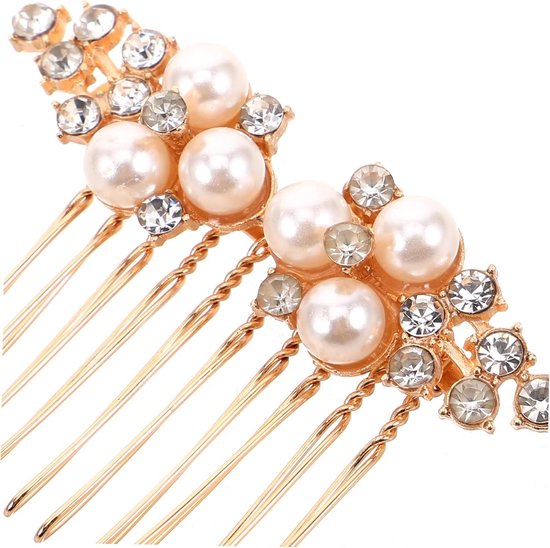 2 Stuks haarkam haaraccessoires bruiloft decoratie Bridal Hair Styling Tools Huwelijksjuwelen haarspelden clips voor haarzijkammen haarkam voor bruiden Bruids haarkam Metaal Gouden — afbeelding 3