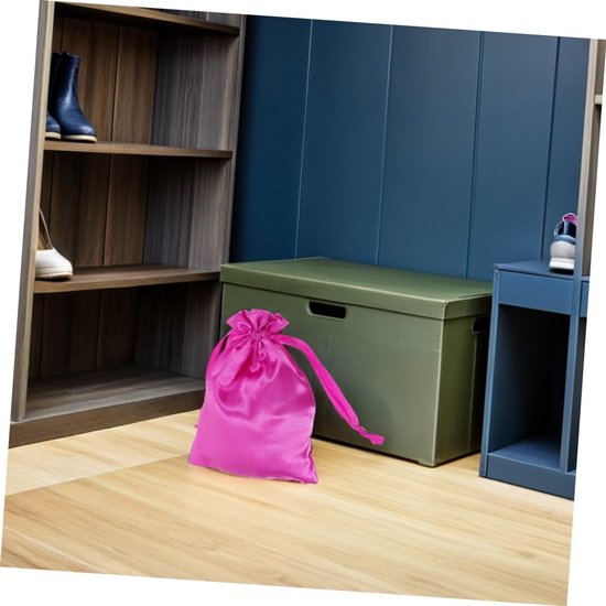 20 Stuks Satijnen Haarzakjes met Trekkoord Stofvrije Opbergzakken voor Pruiken Haarverlengingen Compact Lichtgewicht Reistas Organizer voor Thuis Salongebruik — afbeelding 3