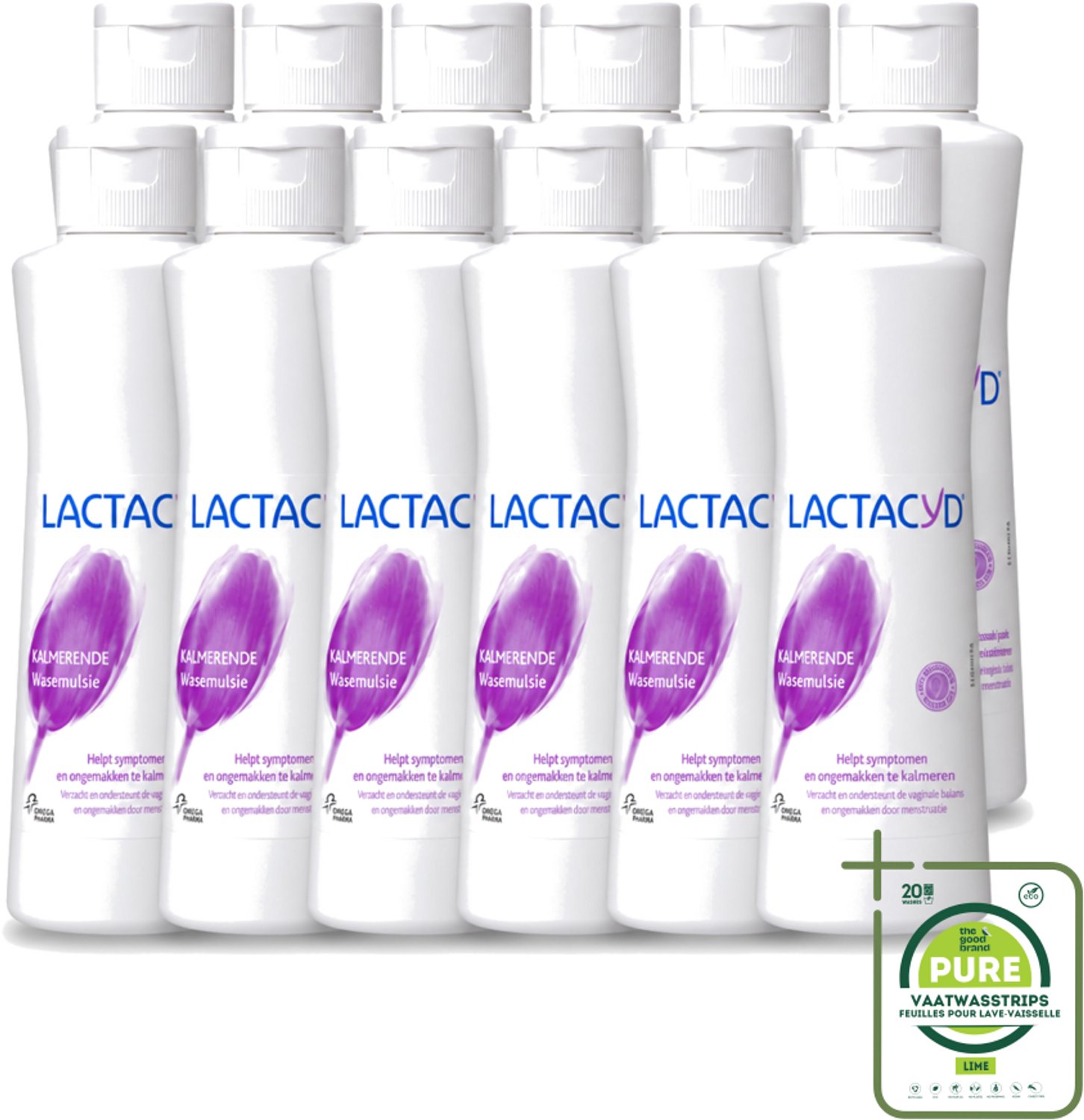 12 x Lactacyd – Kalmerend – Verzachtend – 250 ml - Grootverpakking - Intieme Verzorging - Jeuk - Roodheid - Irritatie - Kalmerende Wasemulsie
