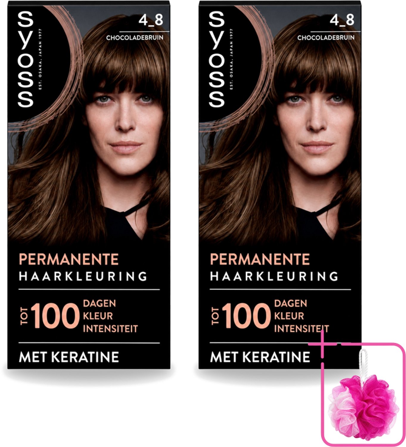 2 x SYOSS Permanent Coloration 4-8 - Haarverf - Chocolade Bruin - Bulkverpakking - Haarkleur - Douchemop - Chocoladebruin
