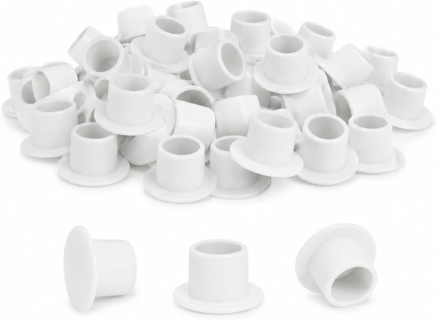 500 witte afdekkappen 8 mm voor schroefgaten