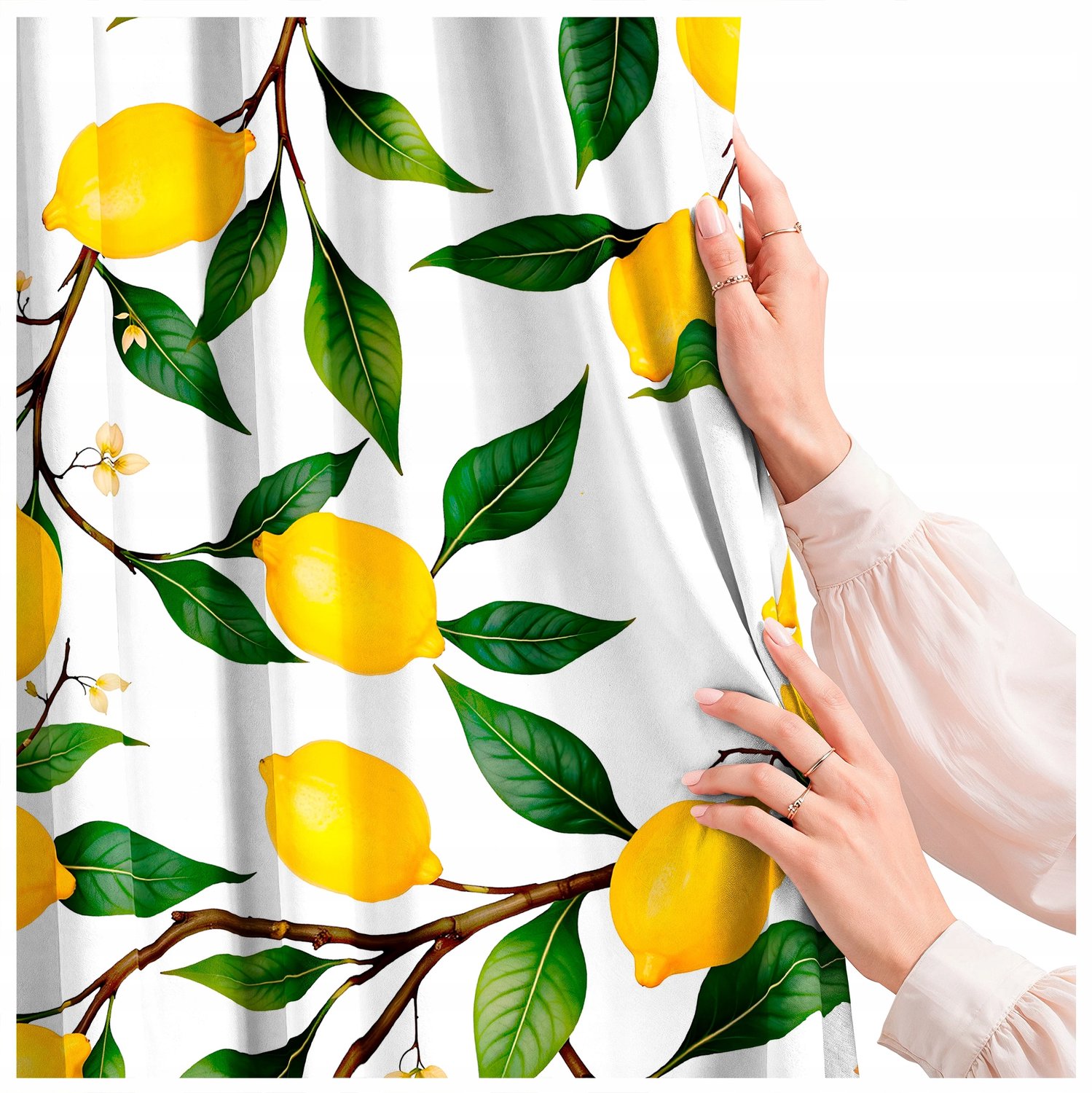 Zonlichtgordijn 140x160cm met Citroenprint - Halfverduisterend