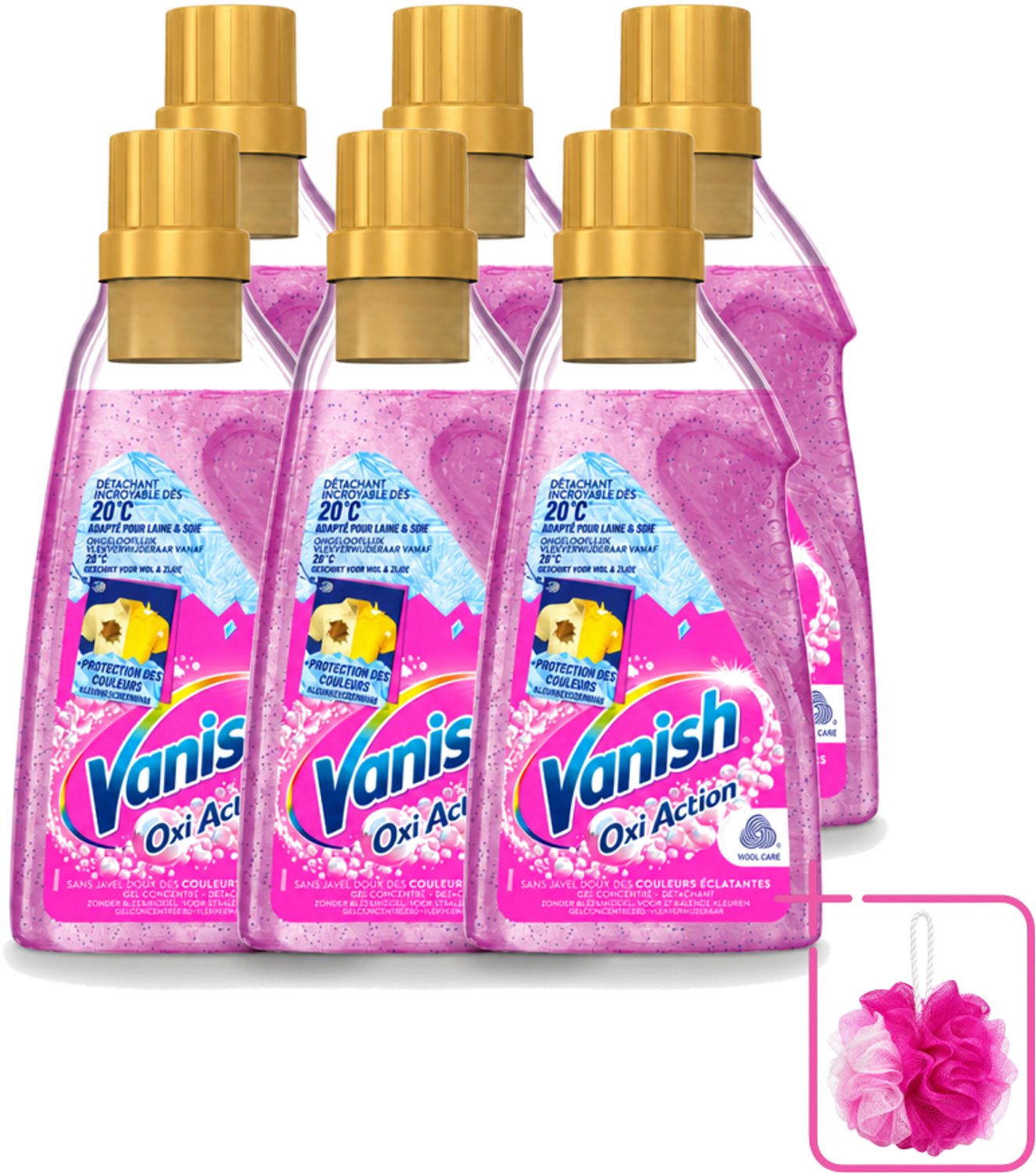 6 x Vanish – Wasbooster Gel – Oxi Action – 750 ml - Bulkverpakking - Wasbooster - Douchemop - Vlekverwijdering