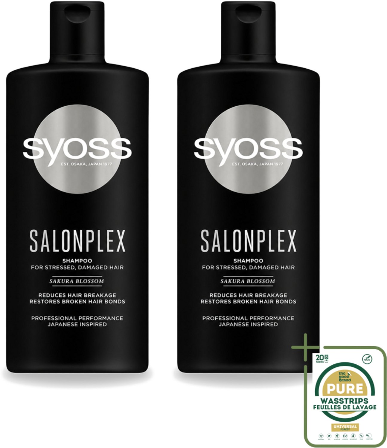 2 x Syoss Salonplex Shampoo - Shampoo - Bescherming - 440 ml - Wasstrips - Haarschade - Haarkleur - Haarbescherming - Haarversterking - Salonplex