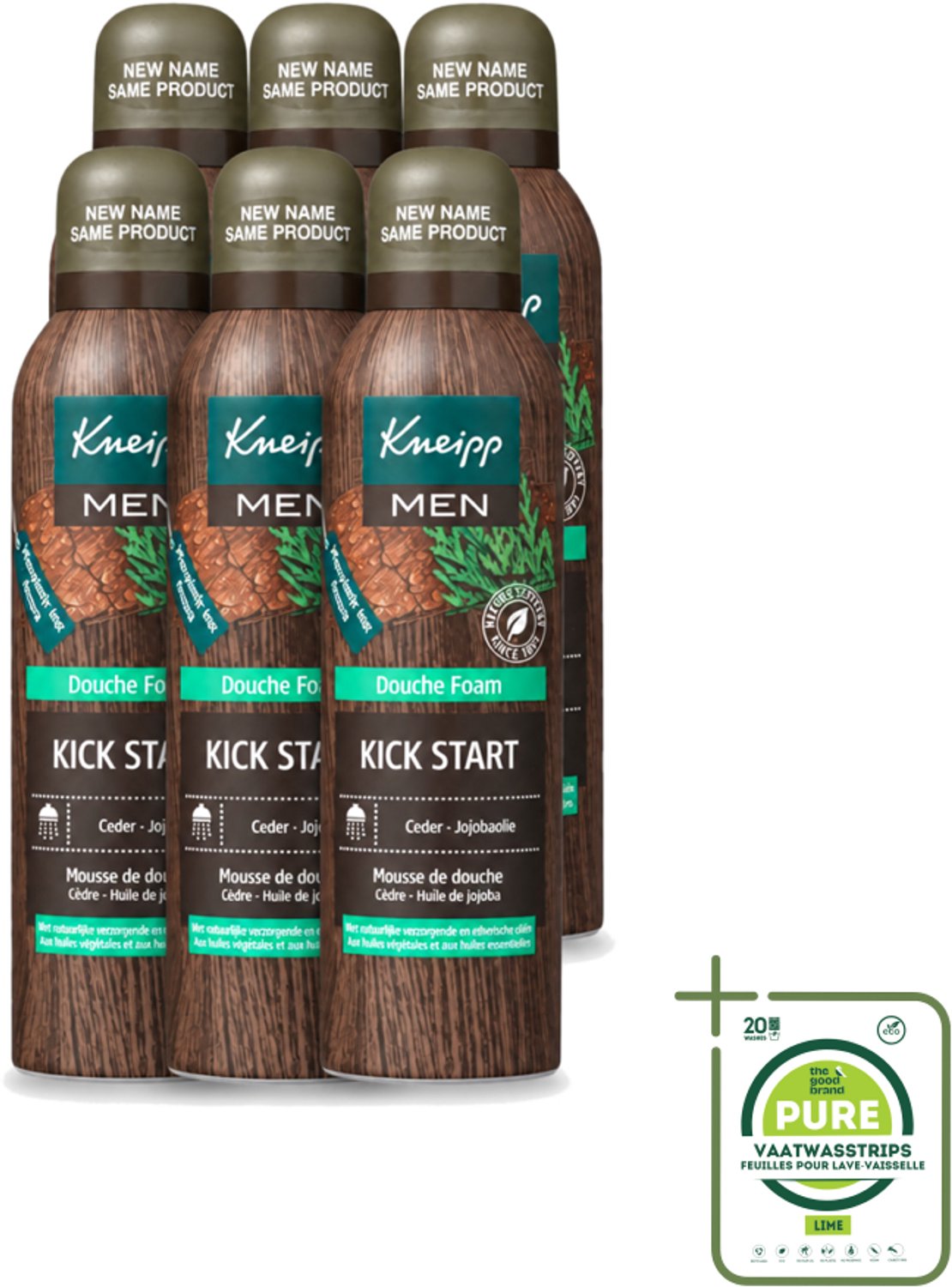 6 x Kneipp - Douchefoam - Ceder & Jojobaolie - Verzorgend - Vegan - 200 ml - Grootverpakking - Vaatwasstrips - Douchefoam - Ceder - Jojobaolie - Vegan - Schuim
