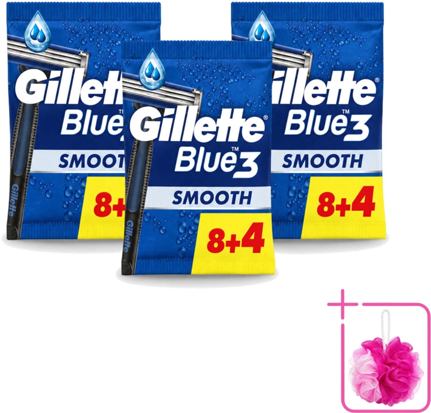 3 x Gillette - Blue III Smooth - Wegwerpscheermesjes - Comfort en bescherming - 12 Scheermesjes - Bulkverpakking - Scheermes - Scheermesje