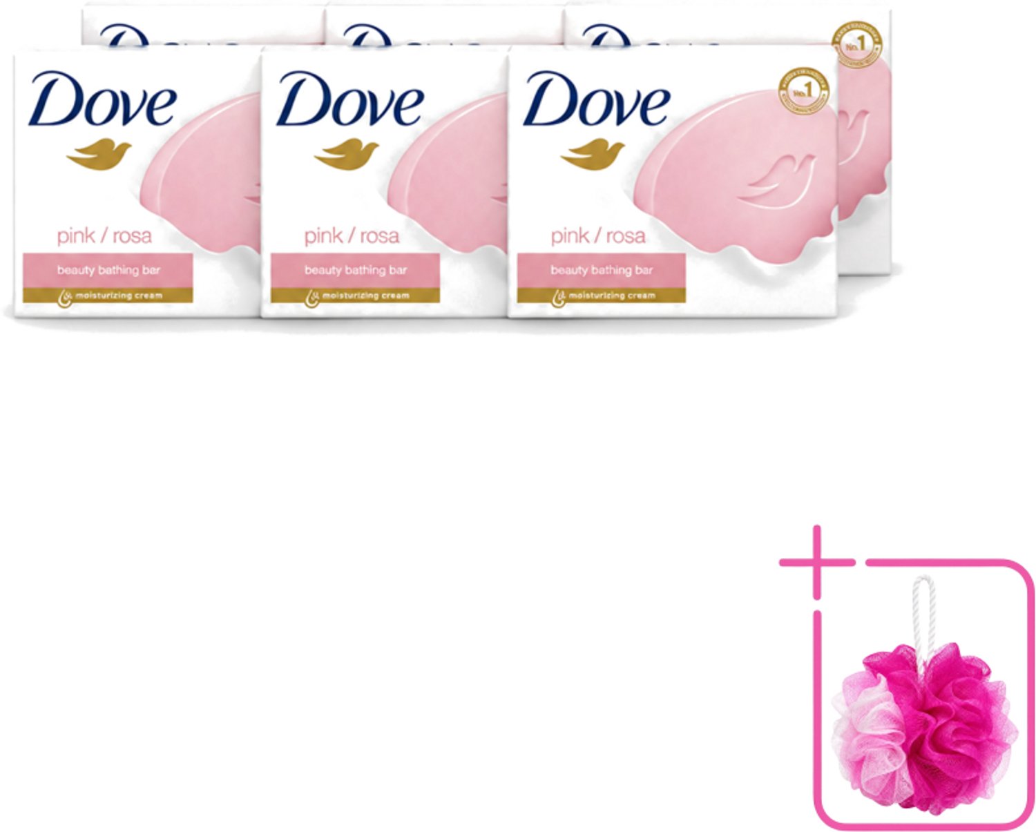 6 x Dove - Zeep - Pink - Hydraterend en Verzorgend - 4 x 100 g - Bulkverpakking - Dove Zeep - Douchemop - Hydraterende Zeep