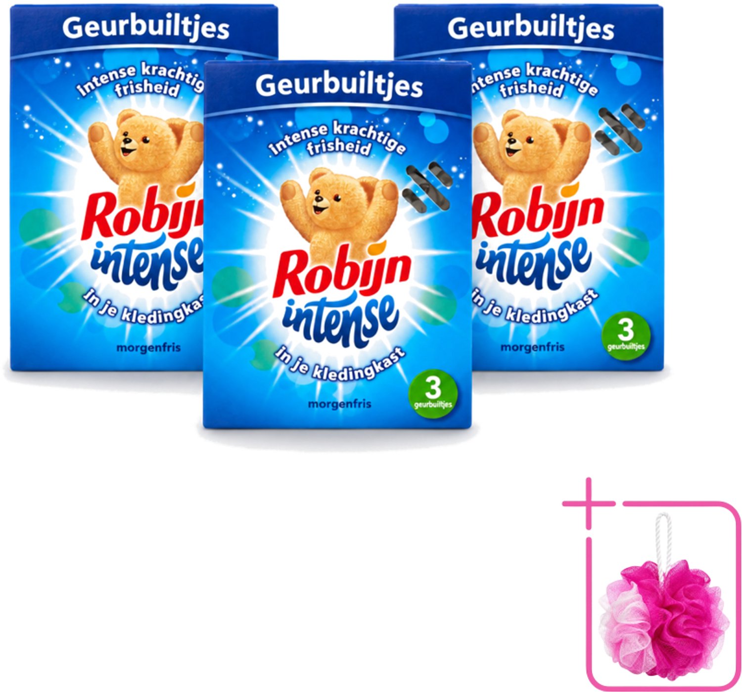 3 x Robijn - Intense - Geurbuiltjes - Langdurige Geur - Intense Frisheid - 3 Geurbuiltjes - Bulkverpakking - Geur in kleding - Douchemop - Frisheid kleding