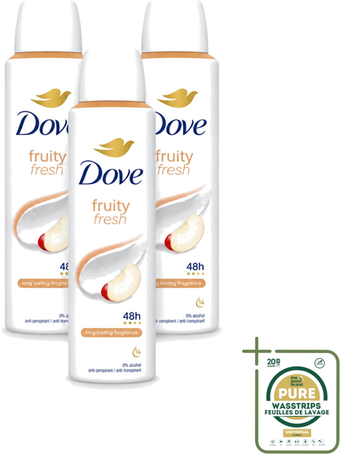 3 x Dove – Deodorant Spray – Fruity Fresh – 150 ml - Deodorant Spray - Fris - Fruitige Geur - Okselhuid Verzorging - Transpiratiegeur