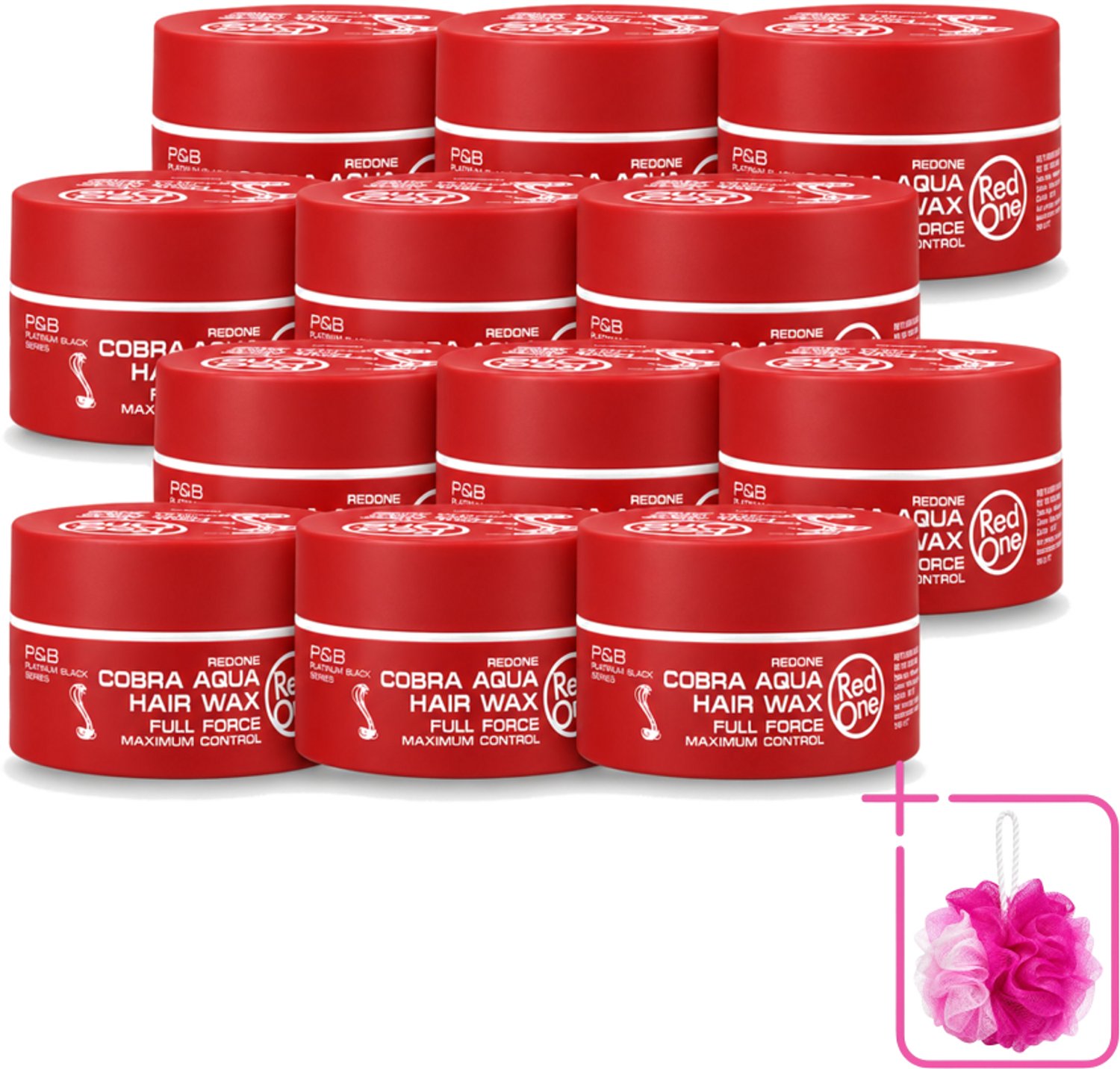 12 x Red One - Haarwax - Cobra Aqua - Maximale Controle - Voor Krachtige Hold & Glans - 150 ml - Bulkverpakking - Haarwax - Stylingwax