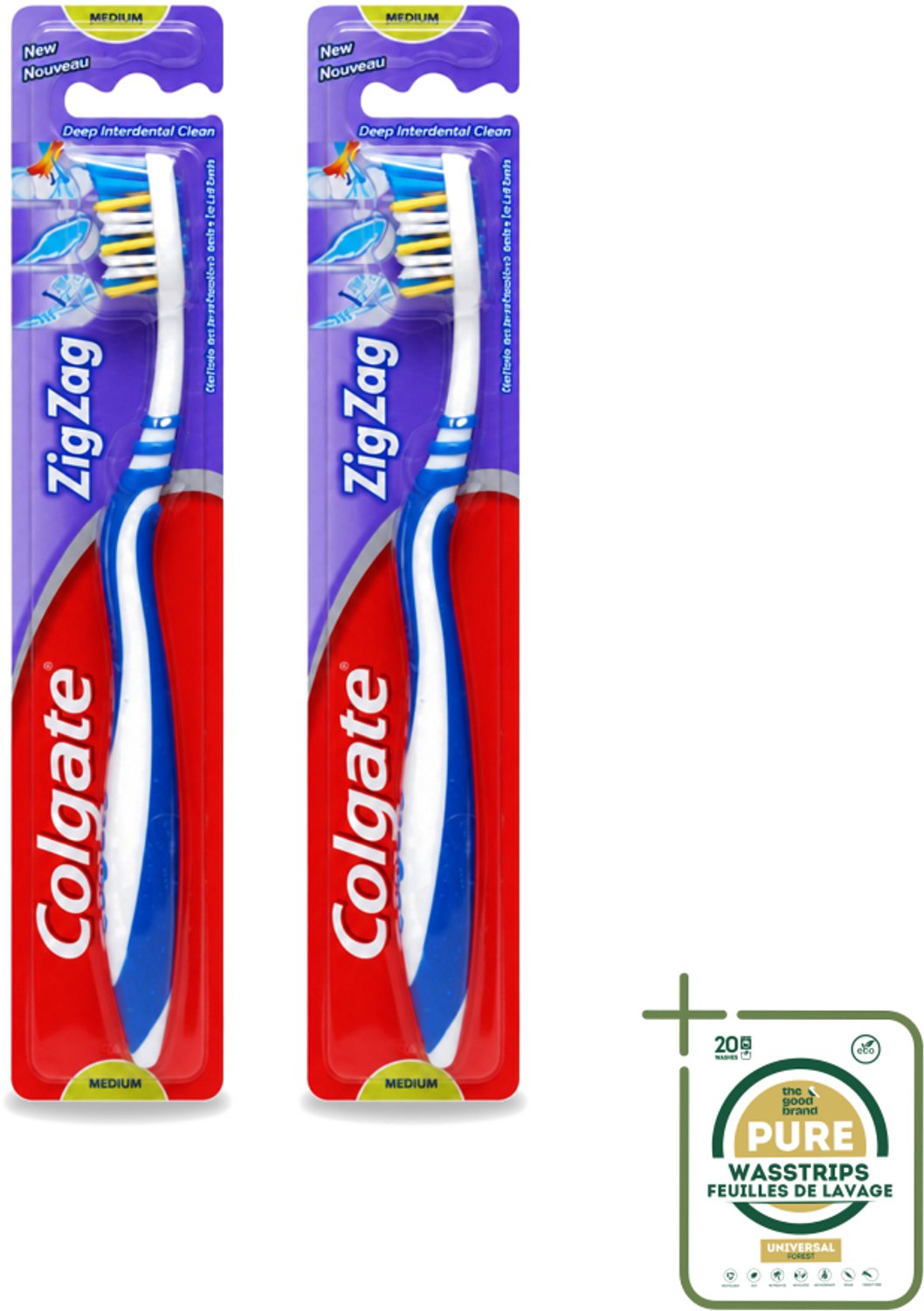 2 x Colgate - Tandenborstel - ZigZag Medium - 1 Tandenborstel - Tandenborstel - Reiniging - Tandplak - Tandenborstel Zigzag - Tandenborstel Medium