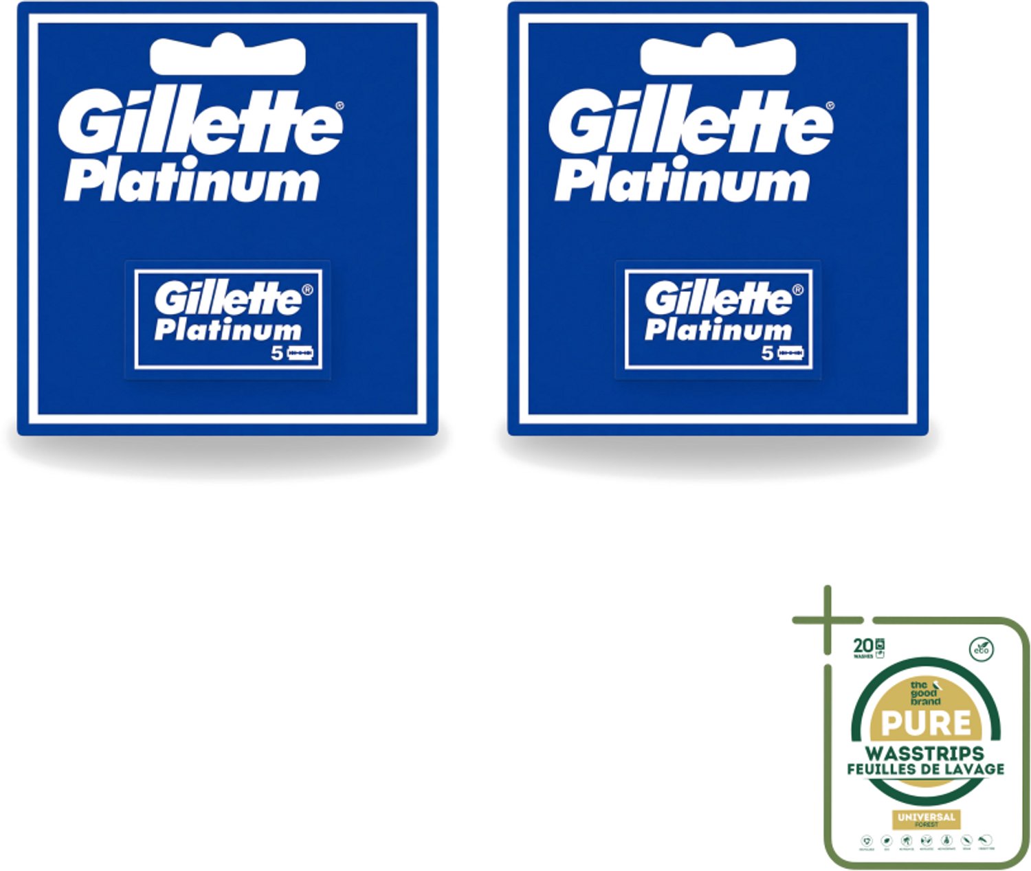 2 x Gillette - Platinum - Extra scherpte - 5 Navulscheermesjes - Scheermesjes - Safety Razor - Double Edge - Platina-coating - Scherpte