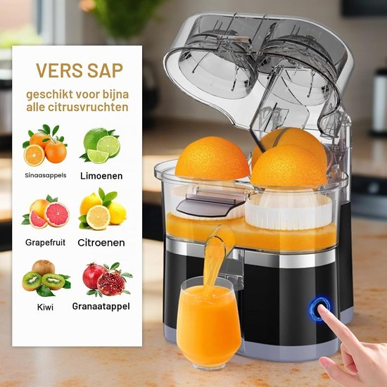 Citruspers 100W voor sinaasappels en citroenen, Zwart, Ideaal voor verse sapjes en smoothies — afbeelding 5