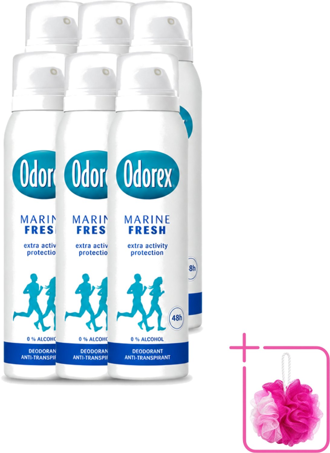6 x Odorex - Deodorant Spray - Marine Fris - Verfrissend - 150 ml - Bulkverpakking - Marine Fris - Deospray