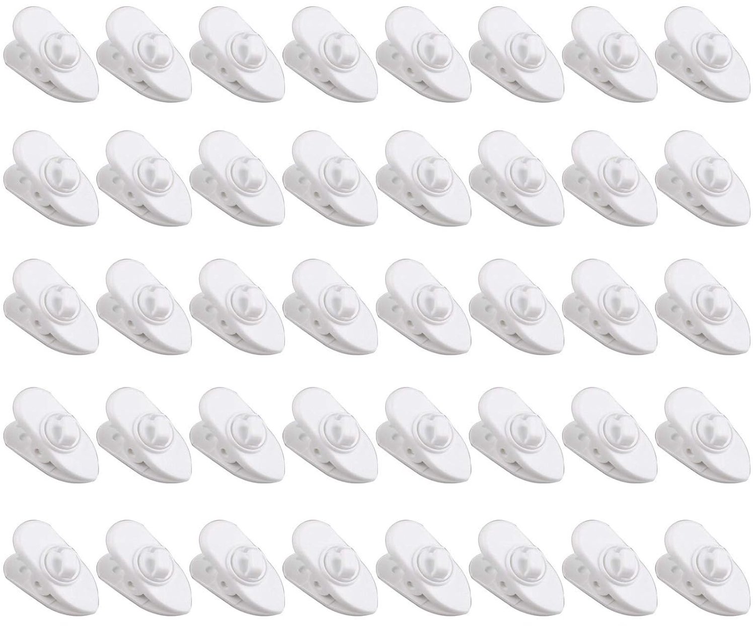 40Pcs Clips for Earphone Wire 360 Degree Rotate White Earphone Cable Shirt Clothing Clip for Fixing Headphone Wire - ShopVlot