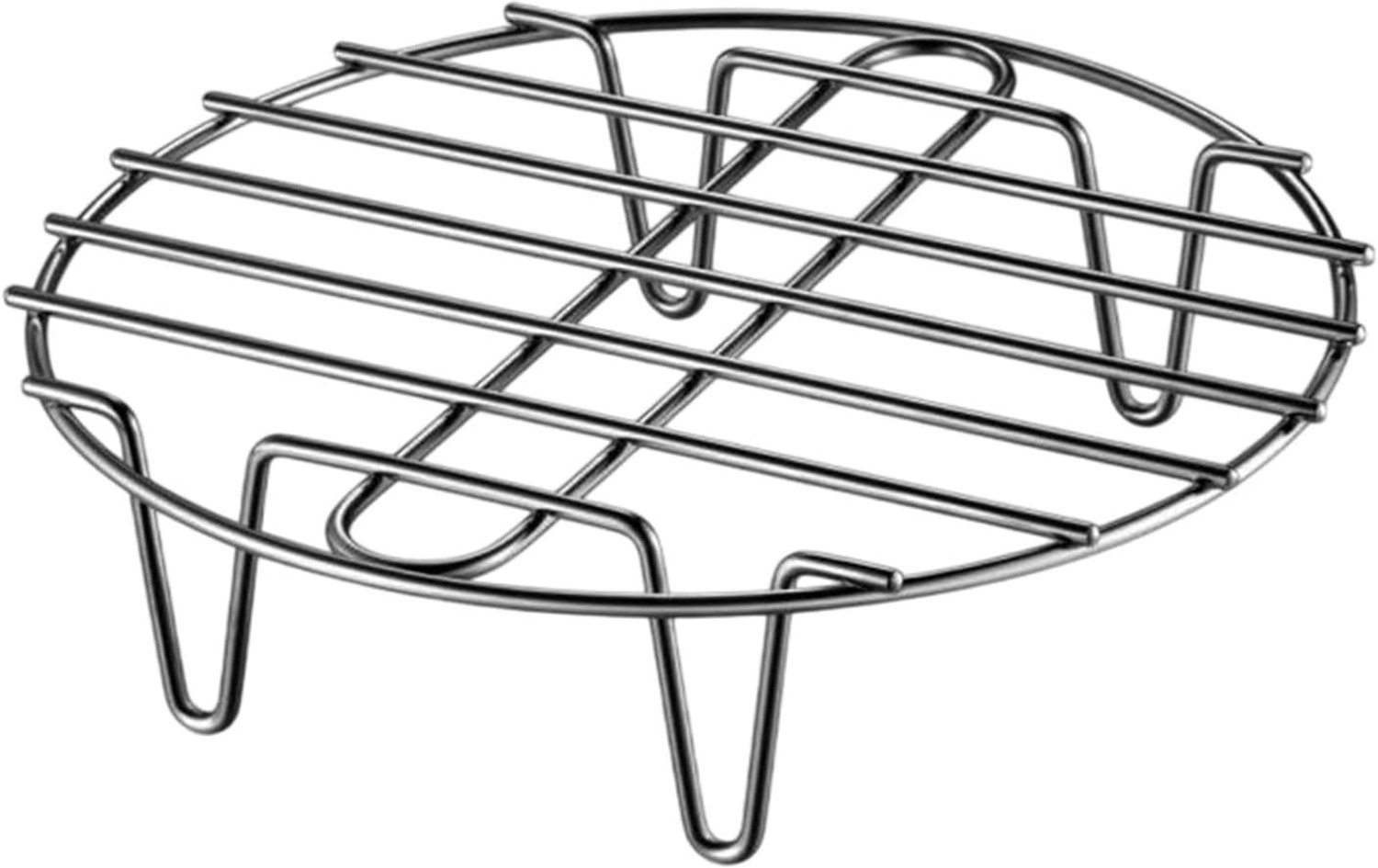 Générique Stoomrek - Air Fryer Rack Rond, Rond Stoomrek, Warmte-Isolerend Barbecue Grillrooster, Klein Bakken Roosteren Grillrek, Antiaanbaklaag voor Koken Stomen Koelen