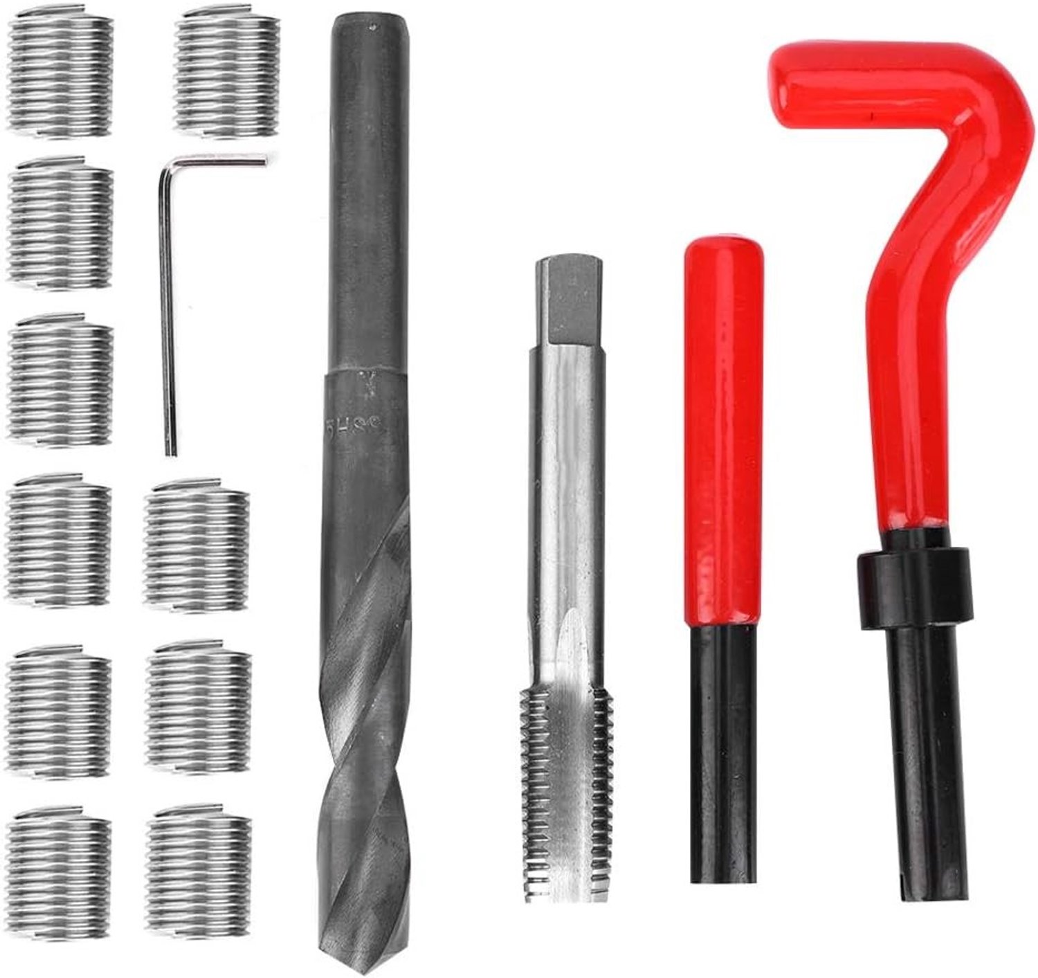 15-delige Draadherstelset met M14 x 2 Draadinvoegen, Draadherstelgereedschap en Boorwrench voor Efficiënt Herstellen van Draadbeschadigingen