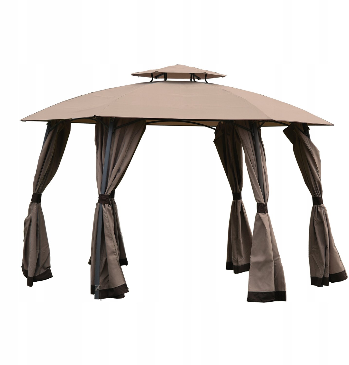 Merkloos Tuinpaviljoen - Beige Ronde Gazebo 3.75m