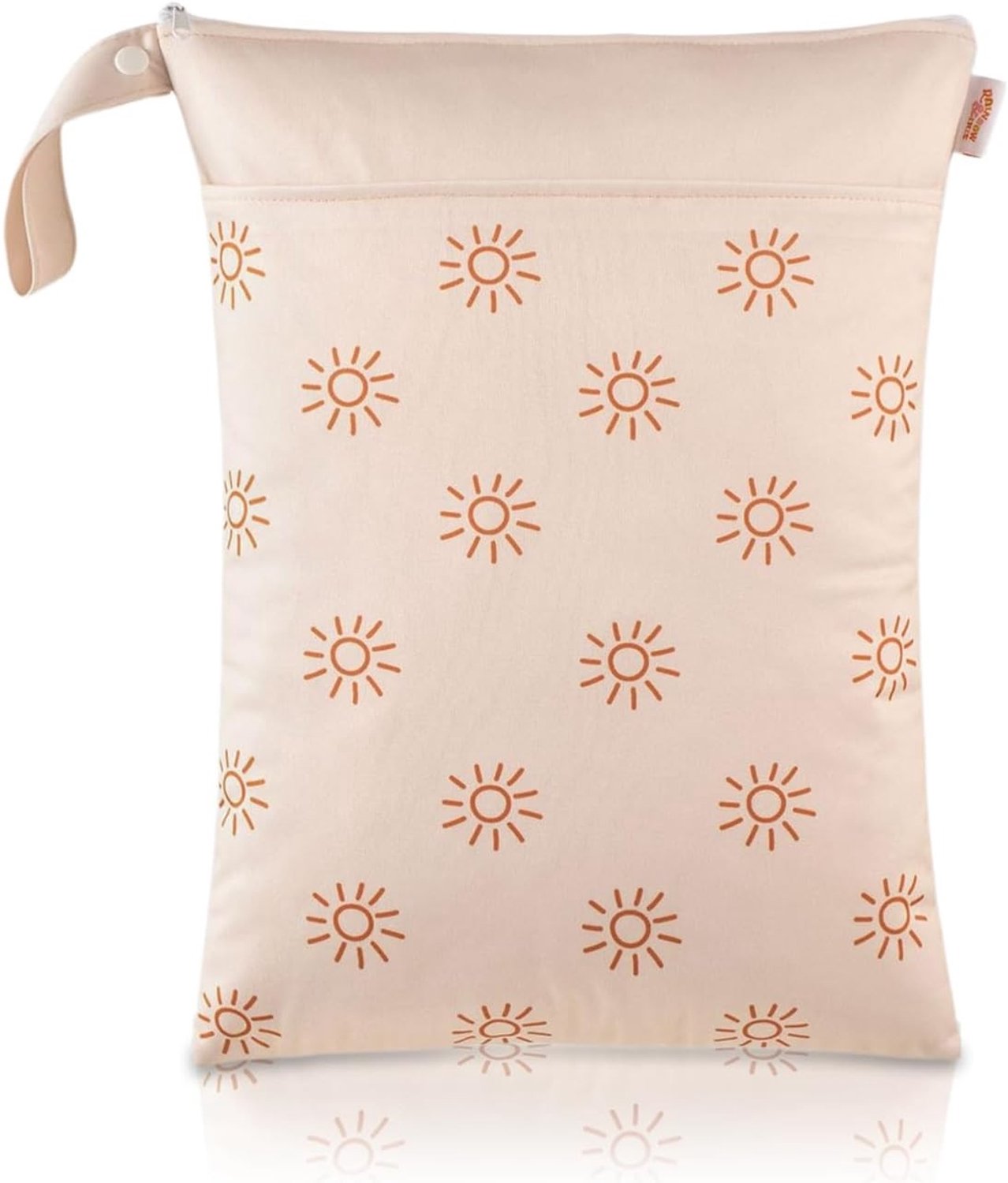 Grote Waterdichte Luiertas voor Zwemspullen, Herbruikbare Opbergzak voor Luiers en Strandaccessoires, Beige, 20 x 18 x 2 cm