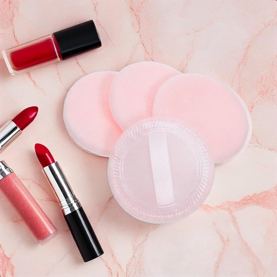 20 Stuks Ronde Velours Poederpuff Roze Herbruikbare Make-up Spons voor Losse Compacte Poeders Krachtige Olieabsorptie Geschikt voor Dagelijks Gebruik Onderweg voor Dames — afbeelding 3