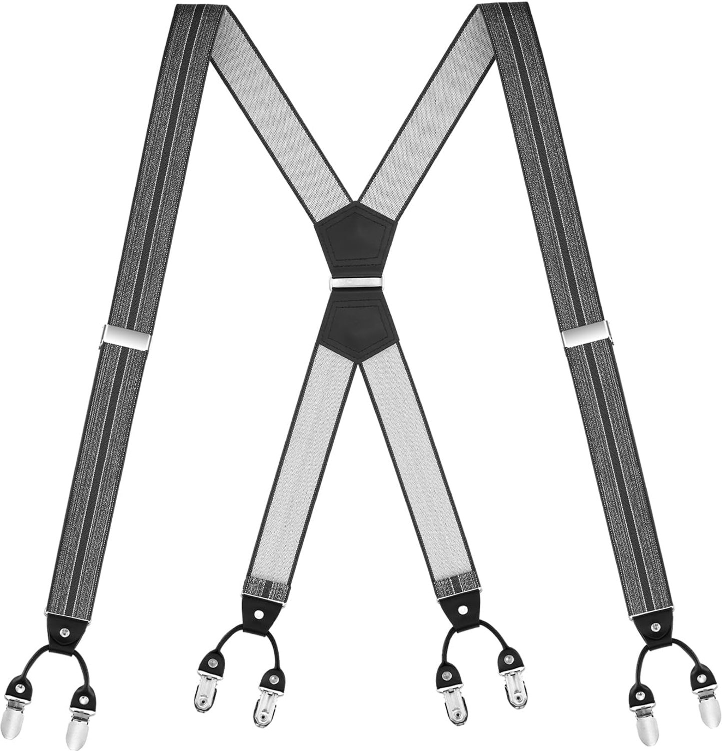 Buyless Mode Bretels voor Mannen - 48" Elastisch Verstelbaar Bandjes 1 1/4" - X gedaante
