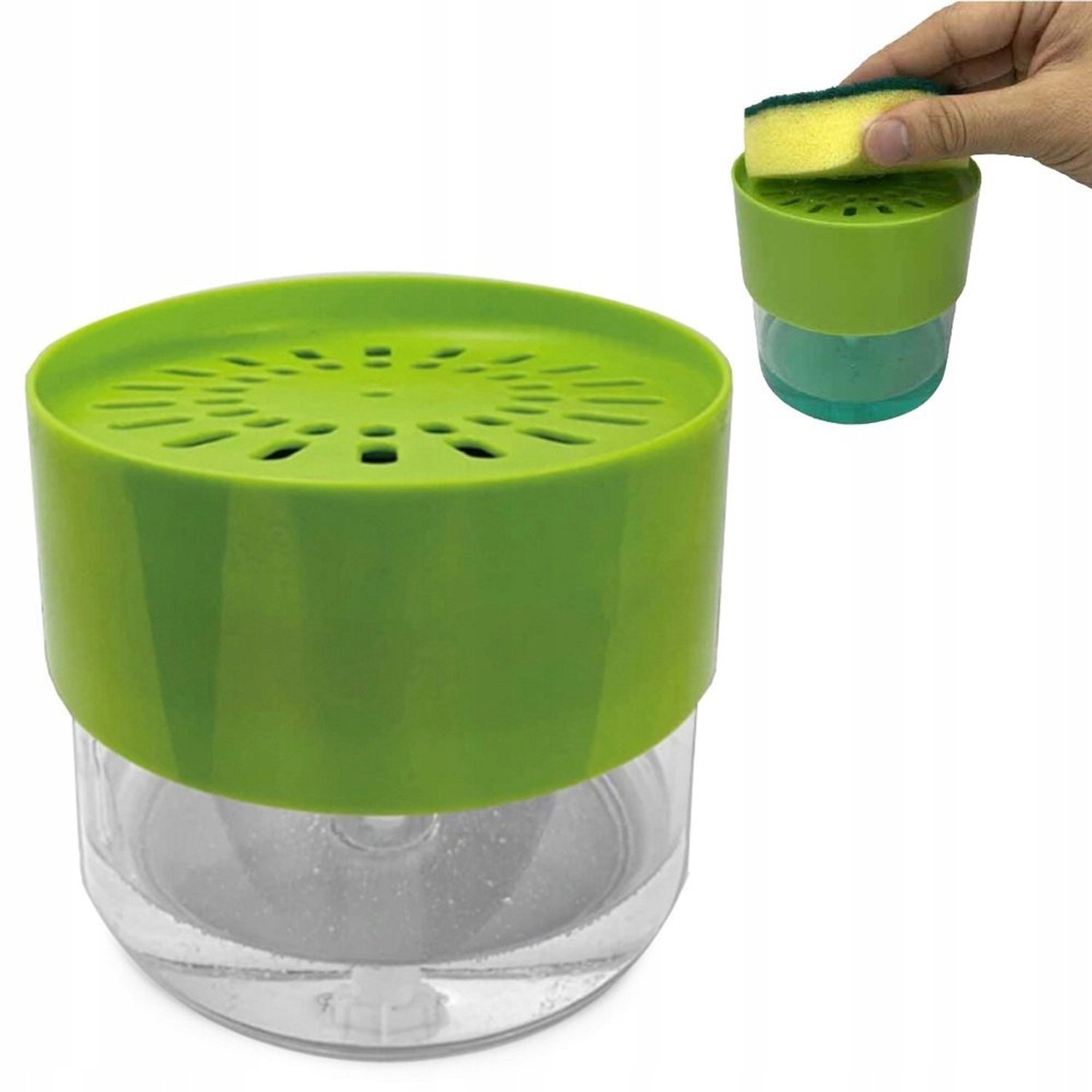 Merkloos Zeepdispenser met Spons voor Keuken en Badkamer