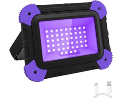 T-SUN Halloween UV Light, 60 LED Black Light Fixture, 400-405nm Wavelength 2 Modes 6000mAh Blacklight for Halloween - ShopVlot