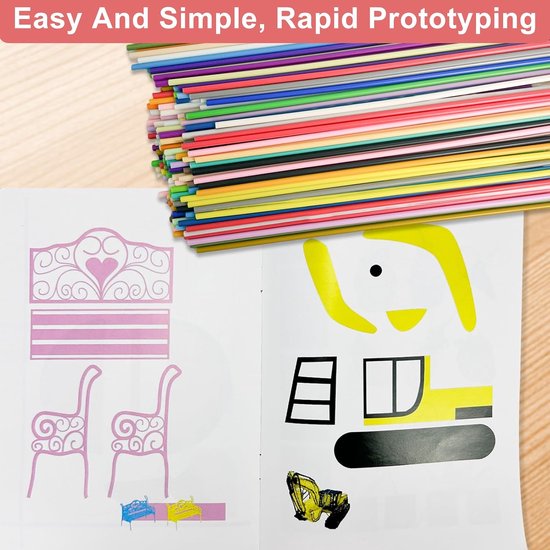 160 stuks 3D Doodler Pen navullingen, 3D Printing Pen Filament, Filament Vullingen PLA Draden, 3D Filament Vullingen PLA voor 3Doodler PCL, 32 Kleuren Elke Kleur 75cm, met 22 pagina's Fotoalbum en — afbeelding 4
